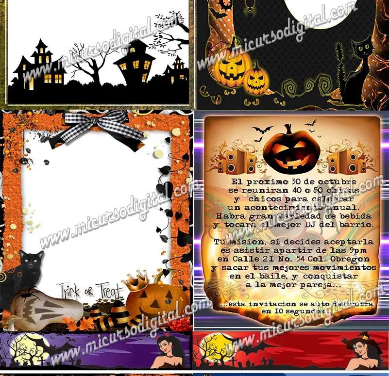 Halloween, Psds Photoshop Templates Montajes Marcos Decorativos  Frames  tutorial  marco Halloween Psds 