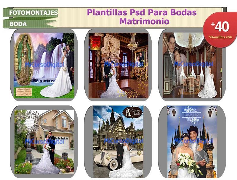 Fotomontajes Boda matrimonio psd plantillas templates