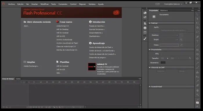 Adobe Flash Professional CC es el Software de Animación cursos diseno gráfico arquitectura adobe creative flashcloud