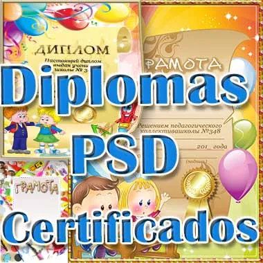 Templates Diplomas infantiles psds editables psds certificados pergami