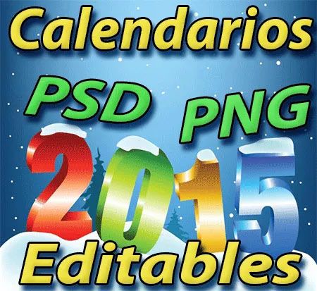 Calendarios PSD 2015 Plantillas Editables Photoshop e Imprimir PNG