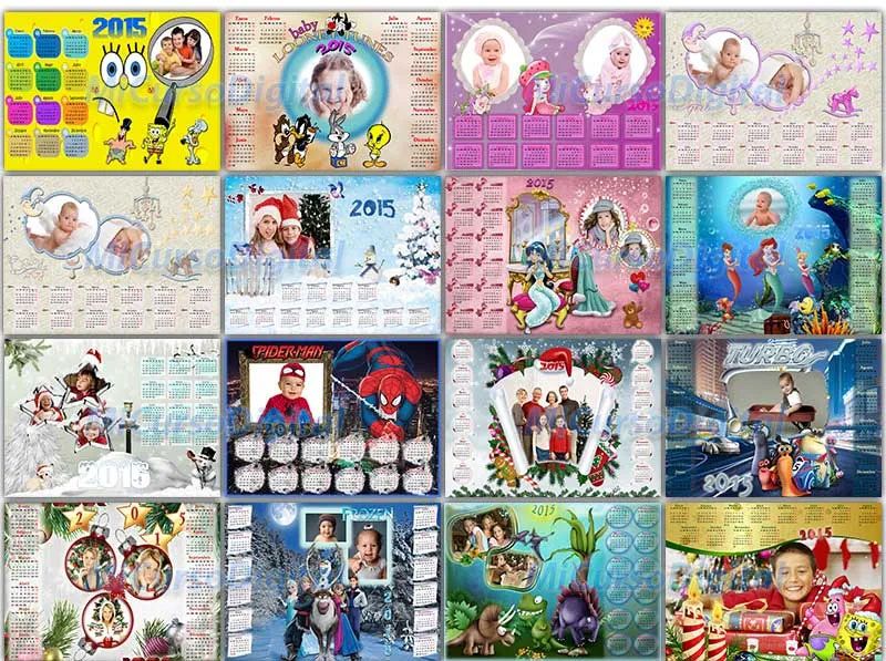 Calendarios psd infantiles 2015 editables con foto