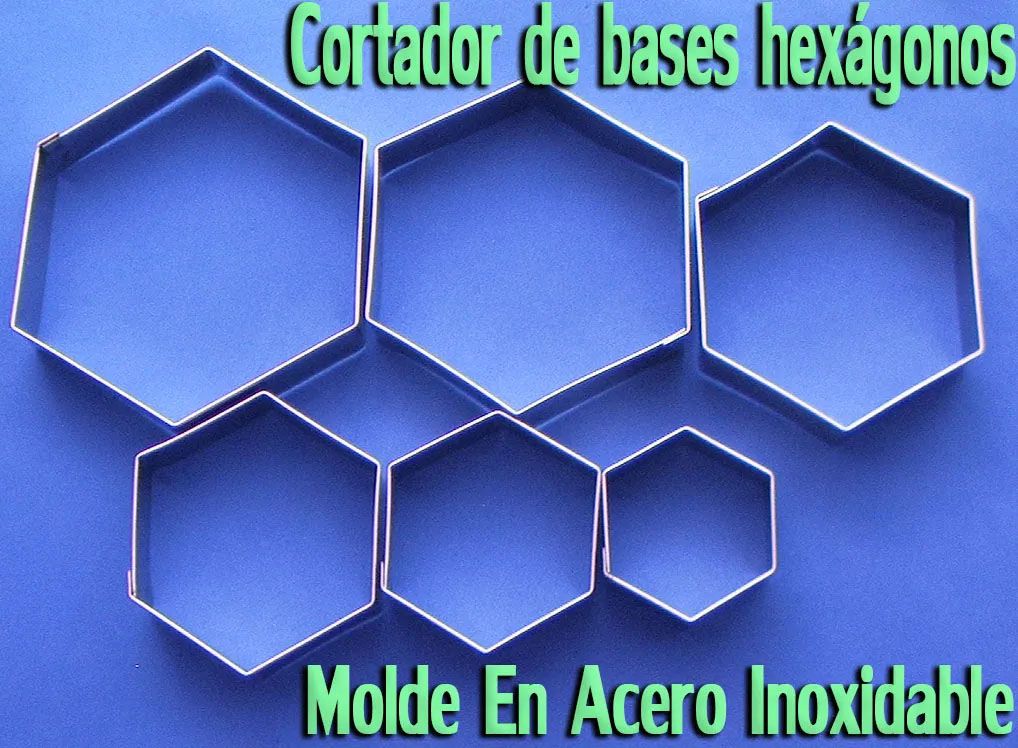 molde figuras cortador de base hexagonos para fondant