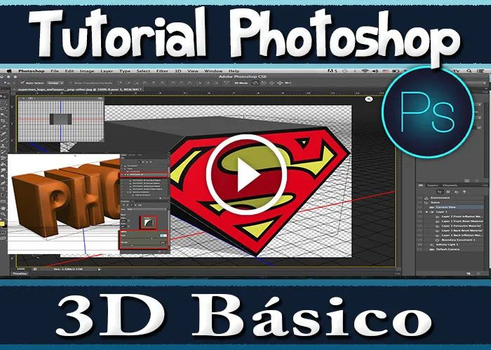 Tutorial Photoshop 3D Básico Crea tus Propias Imágenes 3D