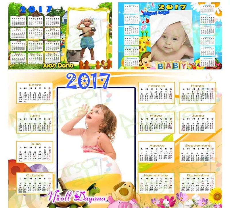 templates psd calendarios 2017 con feriados festivos