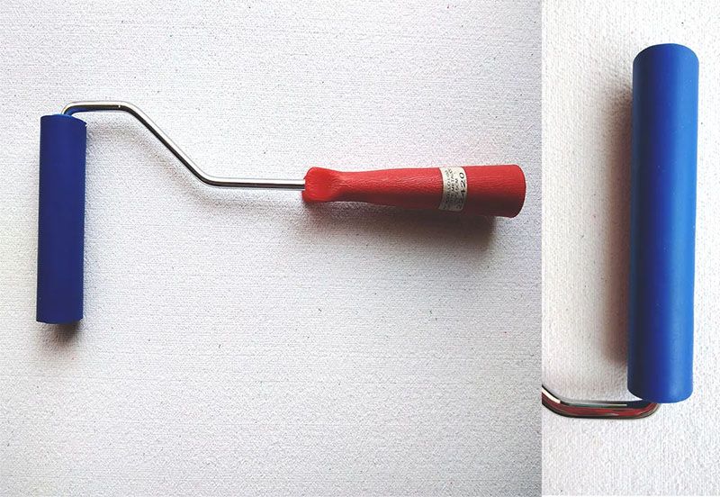 Rodillo de Caucho Liso con Soporte metálico para Grabar Aluminio
