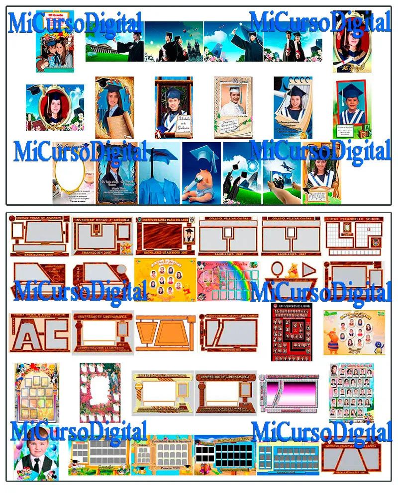 Mosaicos templates para grados escolares 