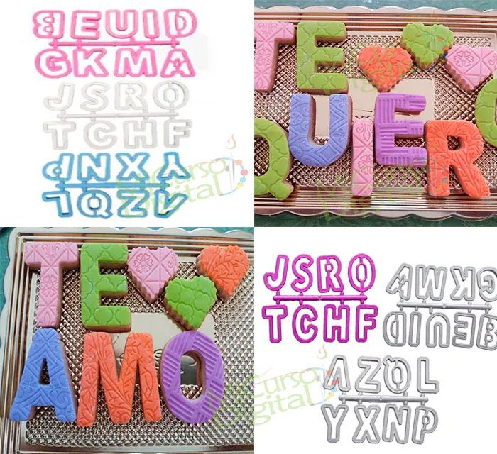 Cortador de abecedario 5 cm letras para decorar tortas y galletas