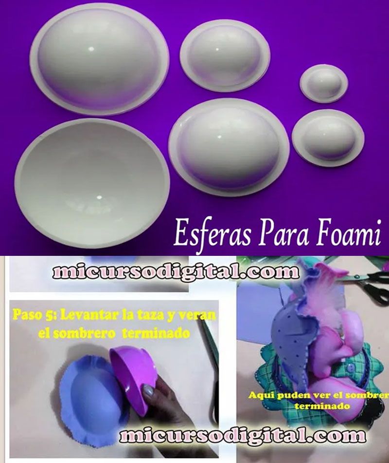 Set Molde para fomi Esferas termoforma para foamy goma eva fondant 5pz