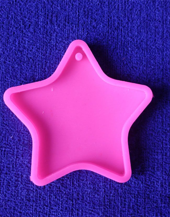 Molde silicona para Resina epoxica forma de Estrella para Llaveros de cristal 