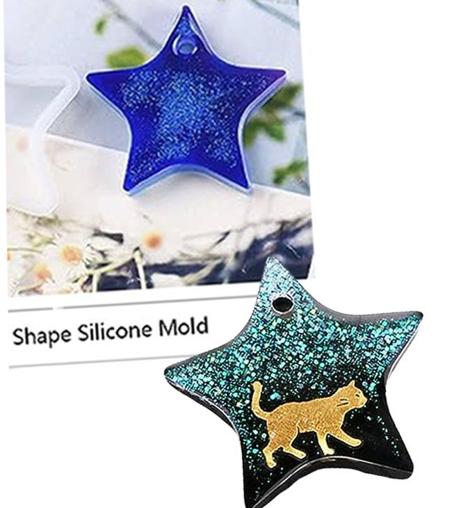 Molde silicona para resina epoxica estrella Llaveros de cristal
