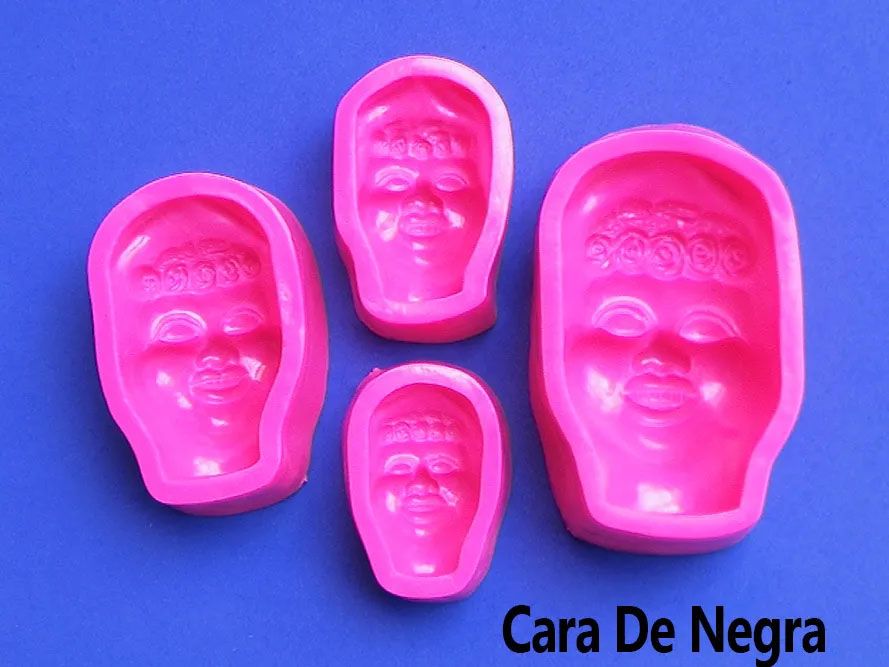 Molde Silicona caras de negra mujer Africana Para recordatorios pasta