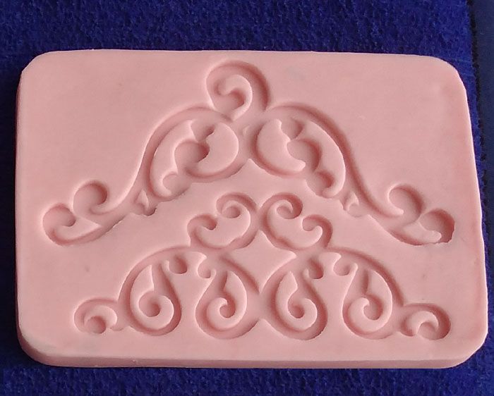 Molde en silicona arabesco relieve 3d esquinero decora pasta moldeable