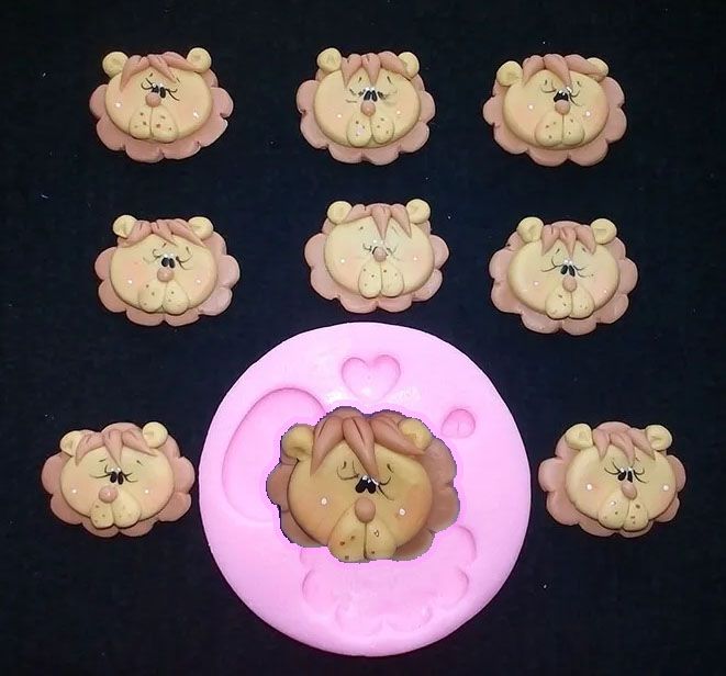 Molde de silicona león animales para decorar pasta fondant y galletas