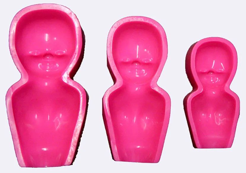 Set molde flexible bustos de muñeca para fondant  molde silicona