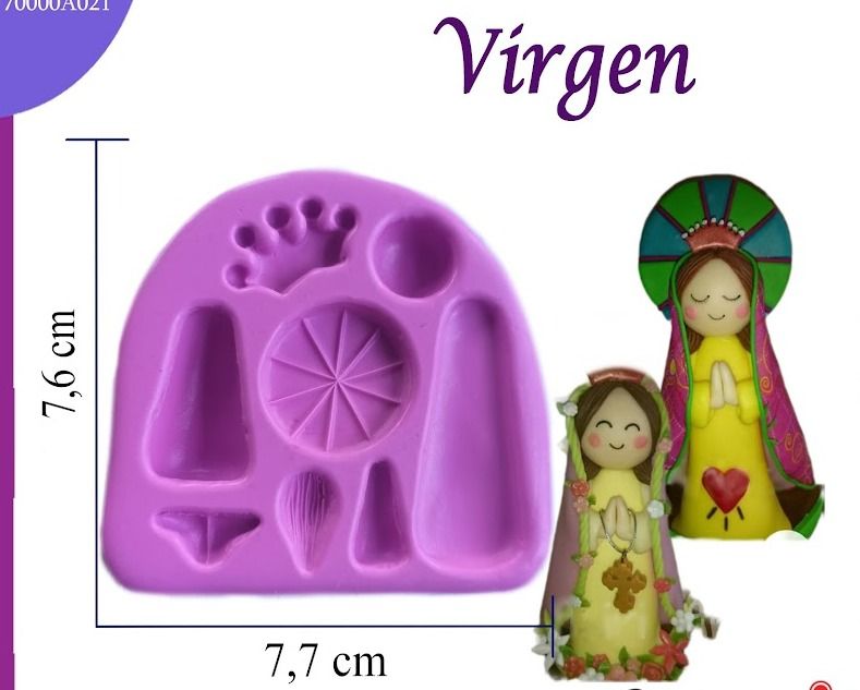 Molde silicona Virgen De Guadalupe para Souvenirs en Pasta Fondant