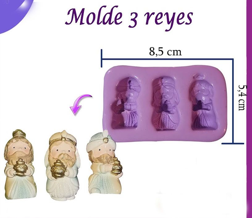 Molde Silicona reyes magos pesebres navidad pasta fríia yeso cerámica