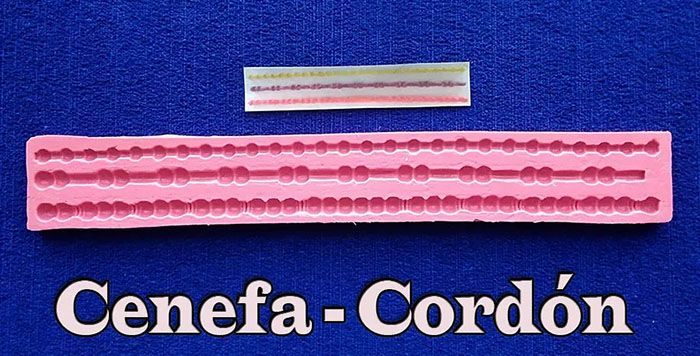 Molde en silicona Cenefa o cordón para decorar pasteles fondant y past