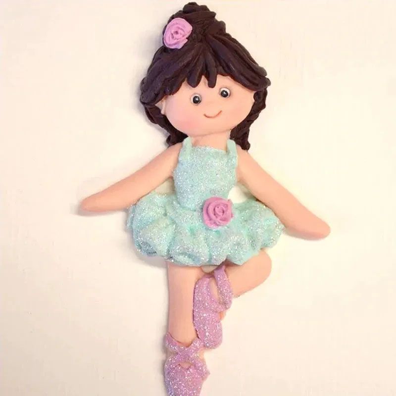 Molde en silicona muñeca bailarina para pastel infantil regalos pasta fría  baby shower 