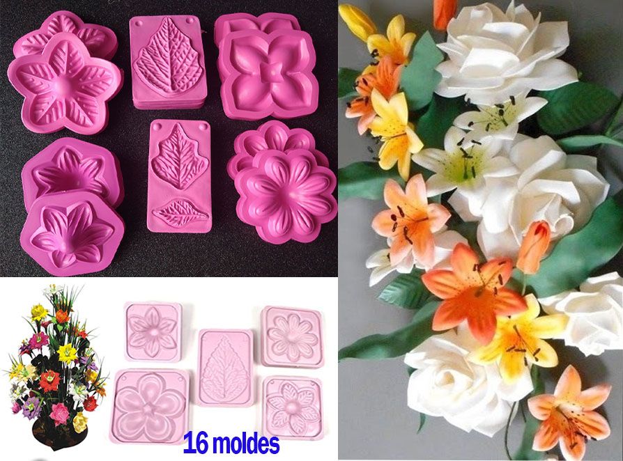 Set 16 Moldes para foamy Plásticas Formas de Flores Primavera