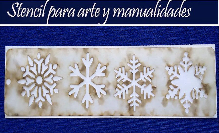 Stencil plantilla copos de nieve para Artes decorativas con pintura