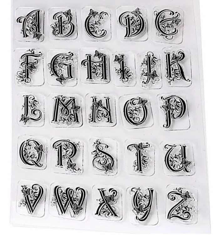 Molde en silicona abecedario letras goticas florales 2cm para cupcake