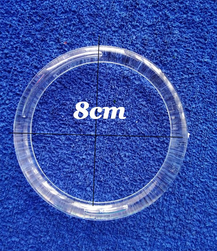 Argolla acrílica de 8cm soporte de burbuja esferas transparentes1pz