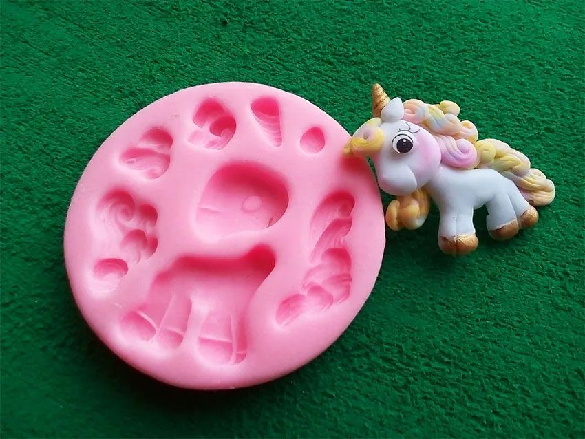 Molde silicona Pony Unicornio N1 decorar tortas fondant pasta fría go
