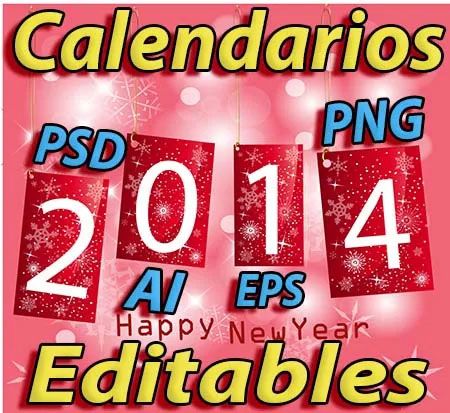 Calendarios 2014 kit imprimible plantillas psd eps ai photoshop