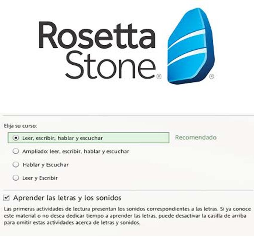 Rosetta Stone es el software de aprendizaje de idiomas 