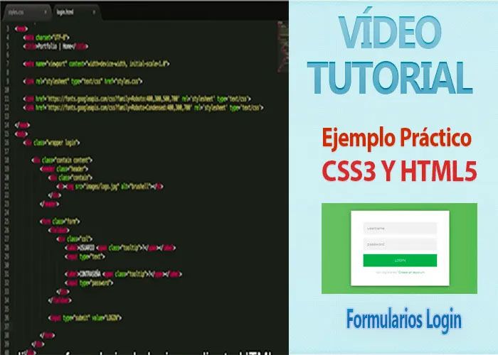 Curso Ejemplo práctico CSS3 y HTML5 Formularios Login vídeo tutorial