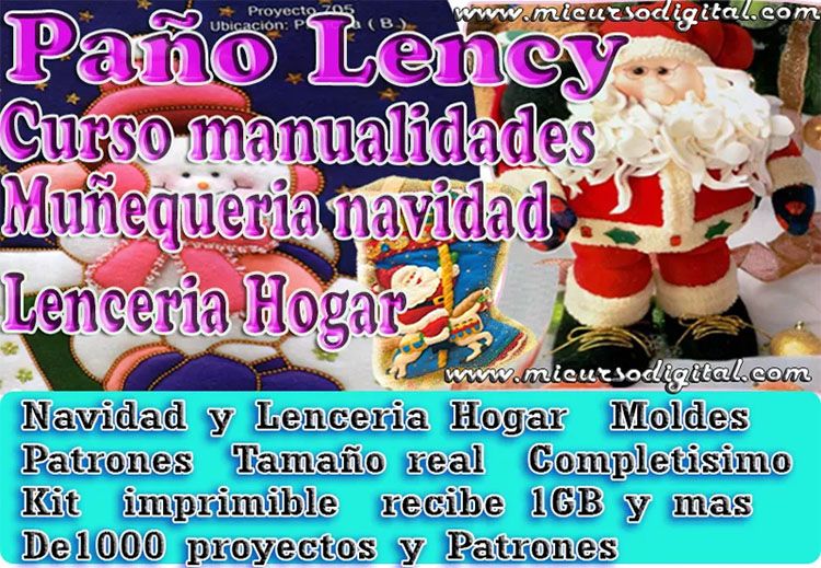 Curso manualidad pano lency muñequeria navidad lencería hogar PDF