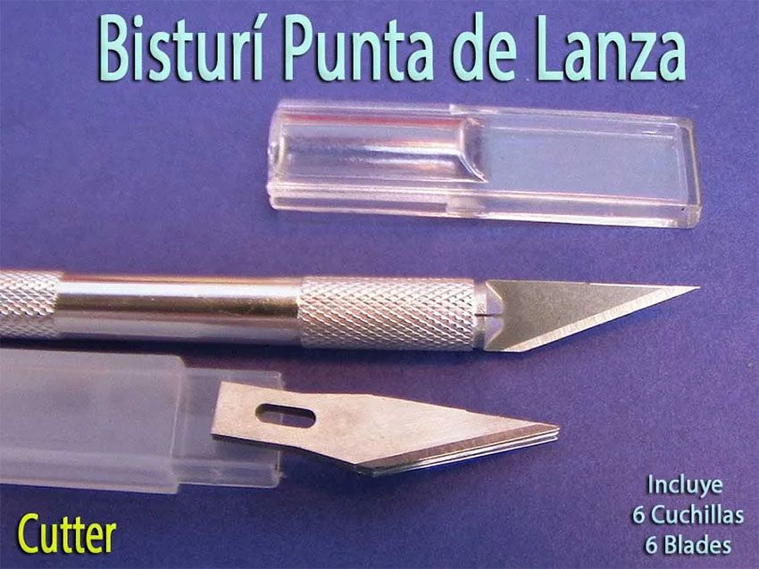 Bisturí Punta de lanza o Cutter Para arte y modelismo en manuali