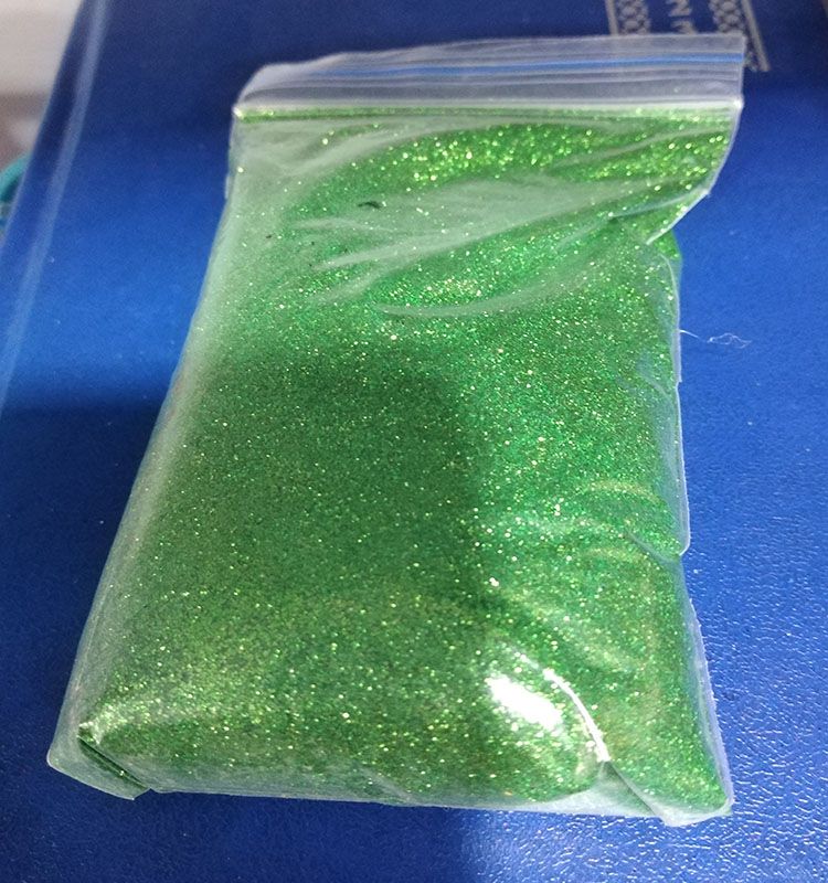 Escarcha fina en polvo verde laser glitter para manualidades 125gr