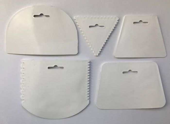 Set 5 Espátulas plásticas masilladoras para cerámica utensilio cocina
