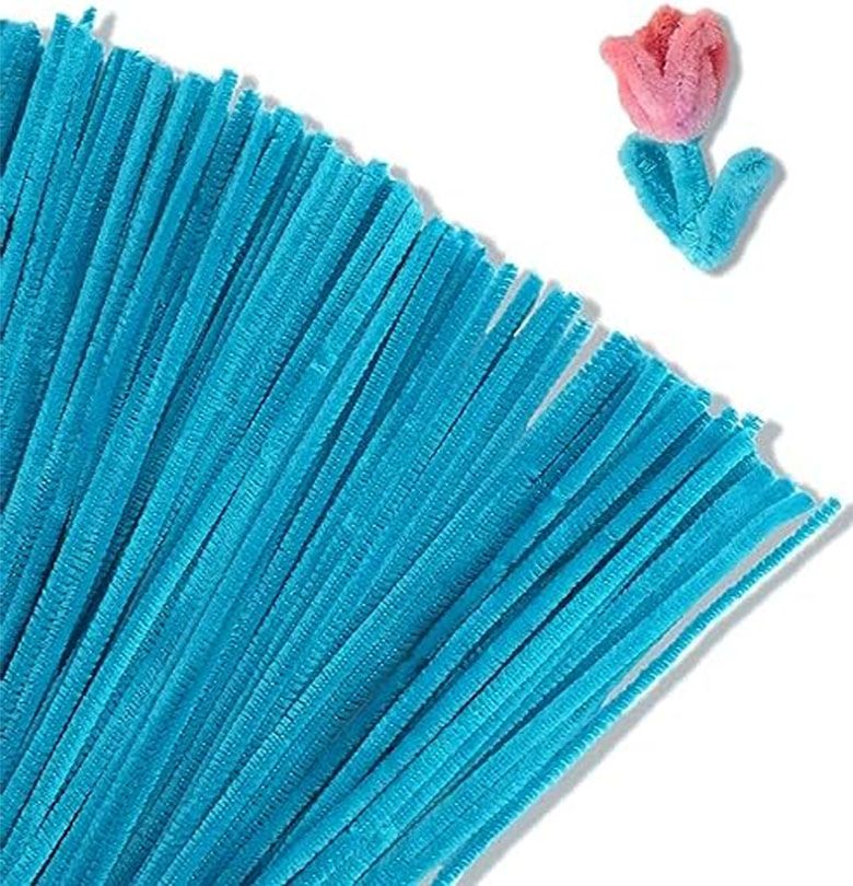 Limpia pipas Azul cian para flores Chelin Gamuzados tejido de muñecos