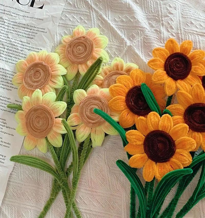Limpia pipas para flores Chelines Gamuzados Café para tejido de Muñecos