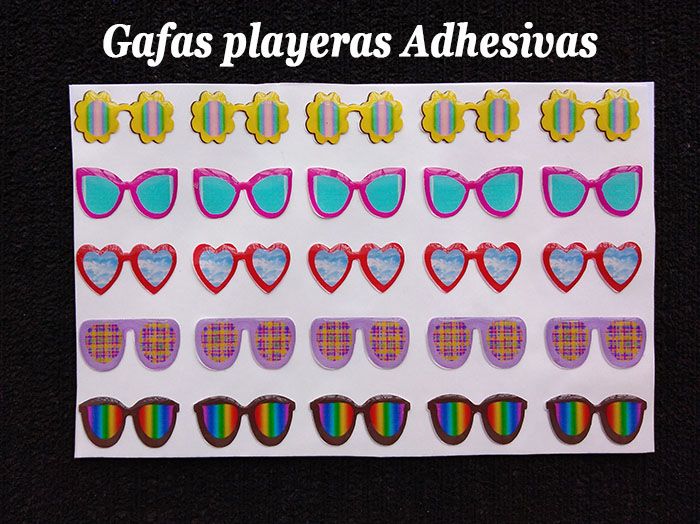 Gafas adhesivas meribel resinados para manualidades fomy goma eva 25pz