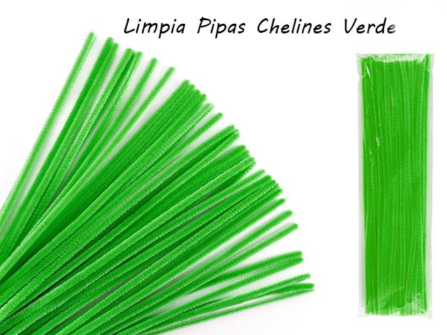 Limpia pipas Cheline Gamuzado Verde Hoja para muñecos y Navidad