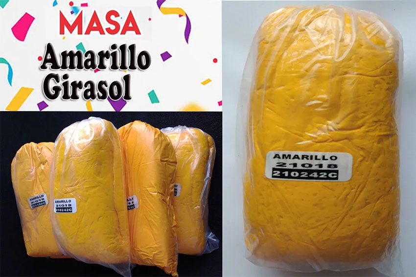 Masas porcelanicrón Amarillo Girasol pasta fría por 500grs