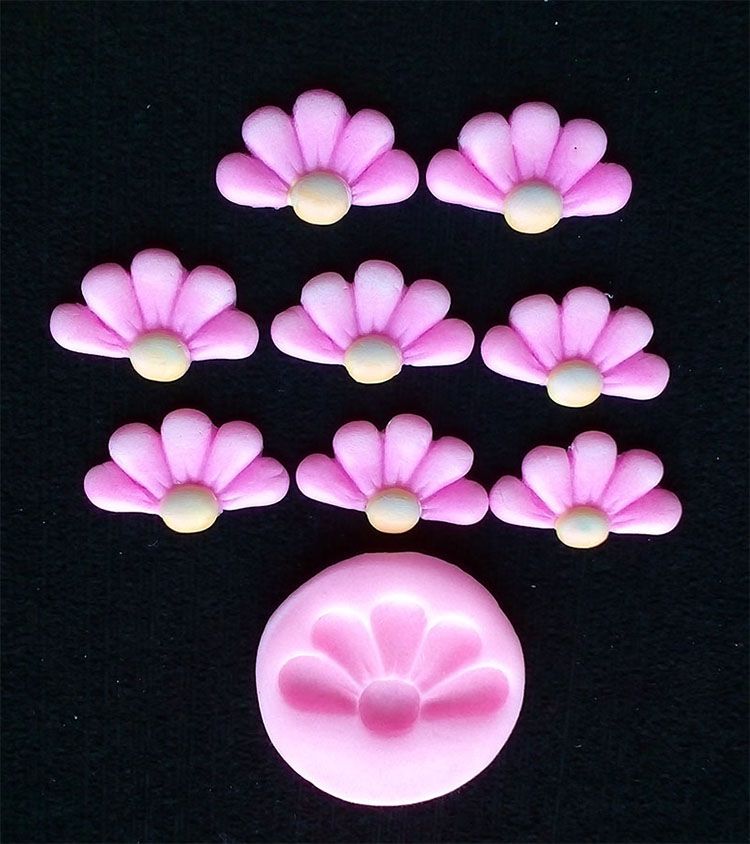 Molde Silicona Media flor 3.5 cm para aplique floristería en porcelana