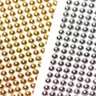 Perlas Doradas adhesivos de 4mm Adornos Brillantes decorativos