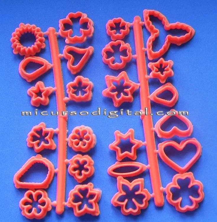 Cortadores plasticos para aretes con porcelanicron figuras apliques pequeñas
