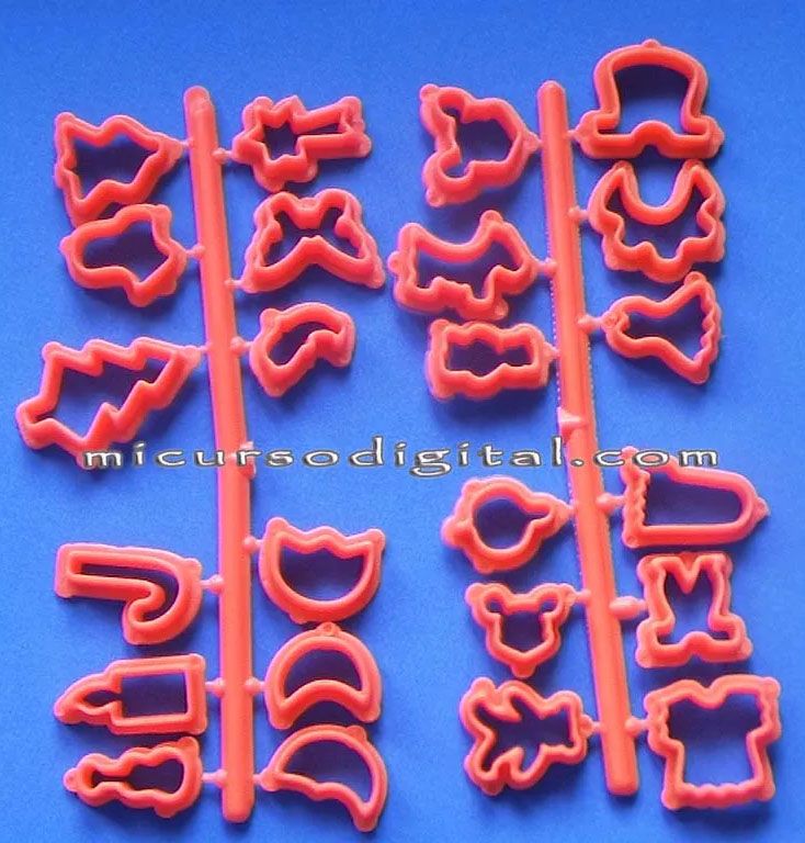 Cortadores plasticos para aretes con porcelanicron figuras apliques pequeñas
