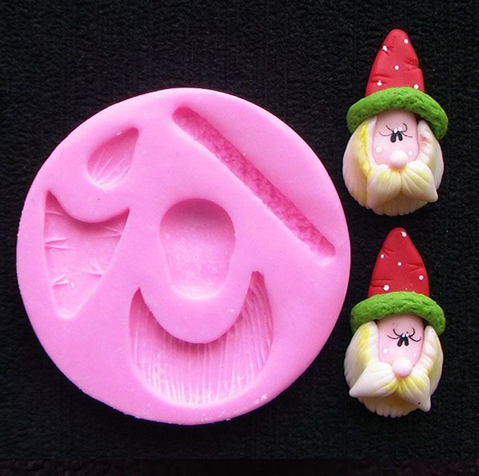 Molde silicona Cara santa Papá Noel para botón de Navidad