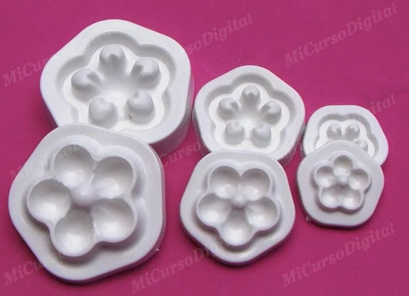 Set molde para fomi foamy termoformas boton de rosa flores