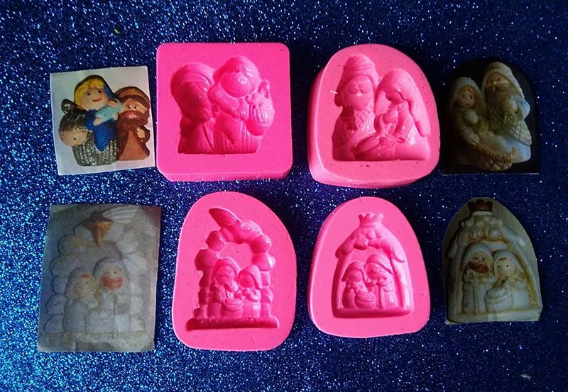 Molde en silicona pesebre para navidad en porcelanicron yeso ceramica foami