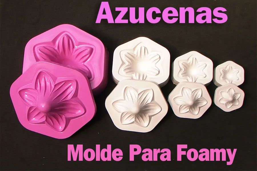Set Molde para Goma eva flores azucenas e Inyector modelador de porcelana fría y decoración de tortas