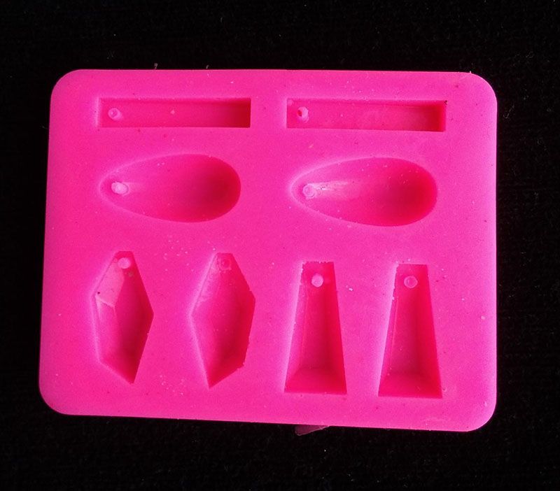 Molde silicona Gemas Aretes para resina epoxica 2cm manualidades