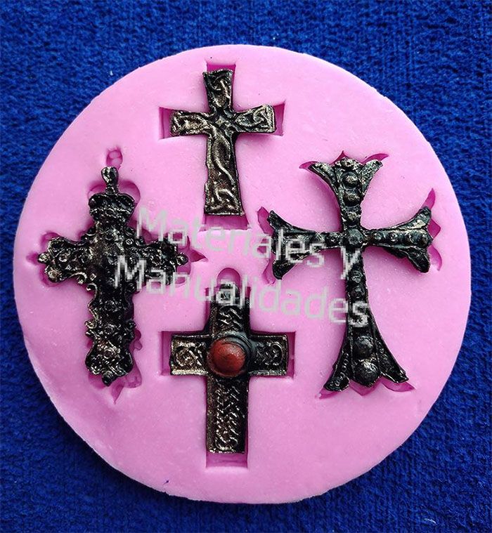 Molde silicona Santa cruz crucifijos para decorar recuerdos bautizo y
